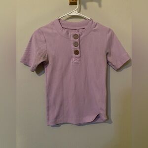 Purple Button Down Shirt with Short Sleeves and Tight Fit